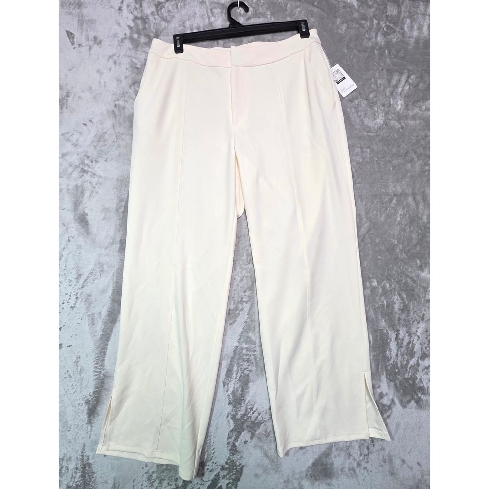 89th + Madison Womens Cream Wide Leg Trousers Side Slit Pants Size 16 NWT